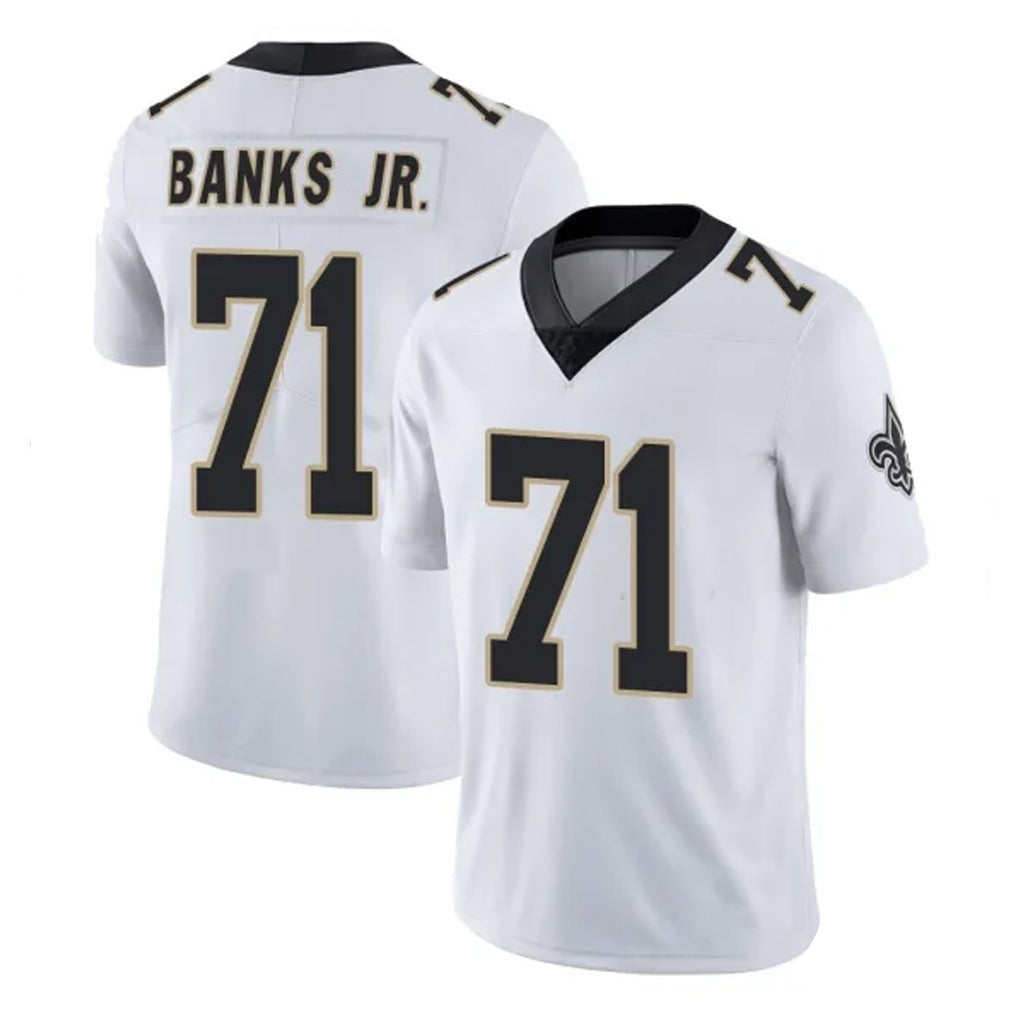 Tlead NO.Saints #71 Kelvin Banks Jr. Player White Limited Vapor Untouchable Home Game Stitched Jerseys