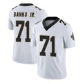 Tlead NO.Saints #71 Kelvin Banks Jr. Player White Limited Vapor Untouchable Home Game Stitched Jerseys