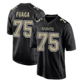 Tlead NO.Saints #75 Taliese Fuaga Player Black Carbon Fashion Home Game Stitched Jerseys