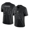 Tlead NO.Saints #75 Taliese Fuaga Player Black Limited Reflective Home Game Stitched Jerseys
