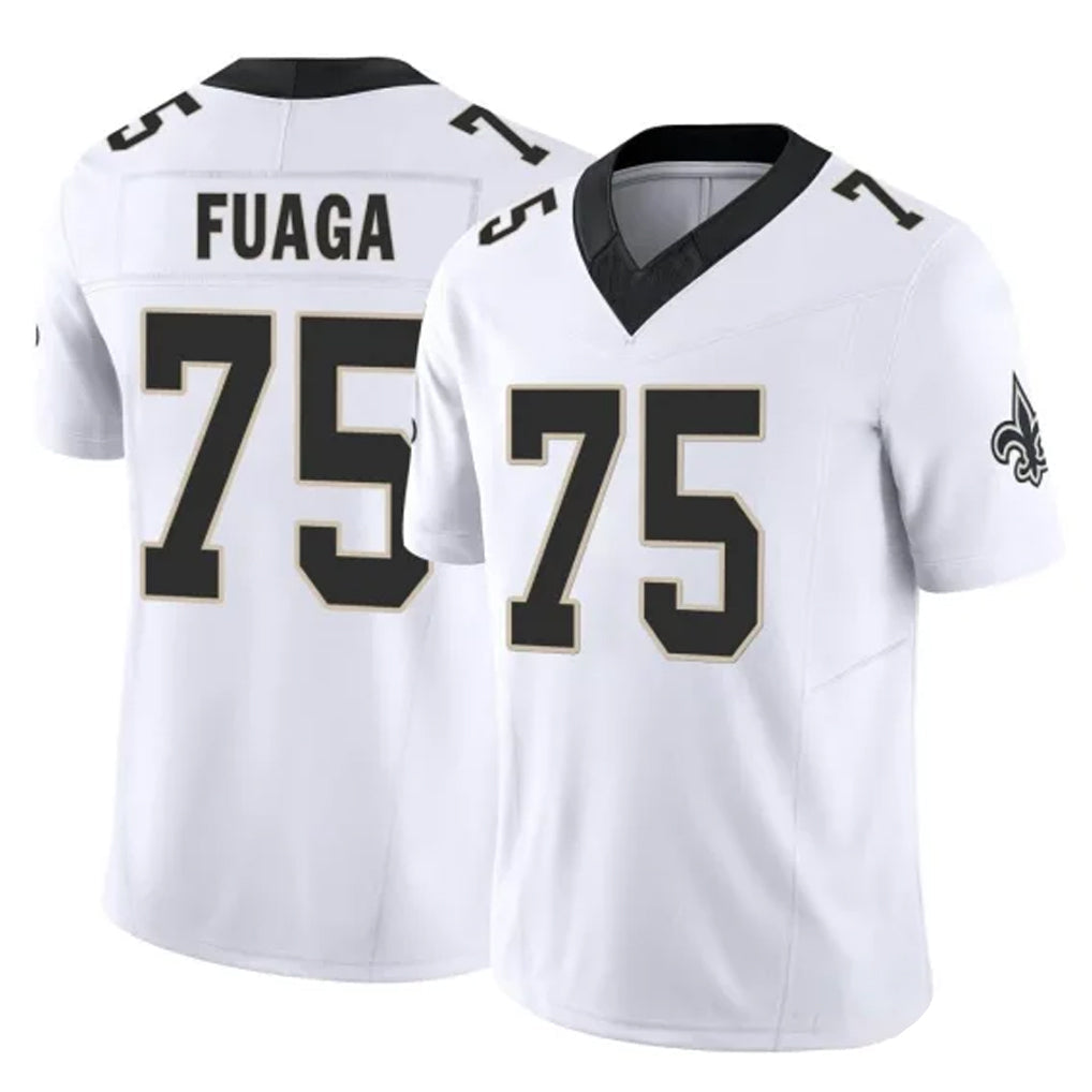 Tlead NO.Saints #75 Taliese Fuaga Player White Limited Vapor F.U.S.E. Home Game Stitched Jerseys