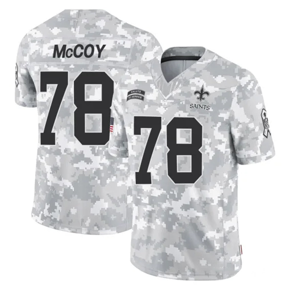 Tlead NO.Saints #78 Erik McCoy Player Arctic Camo Salute To Service Limited Game Stitched Jerseys
