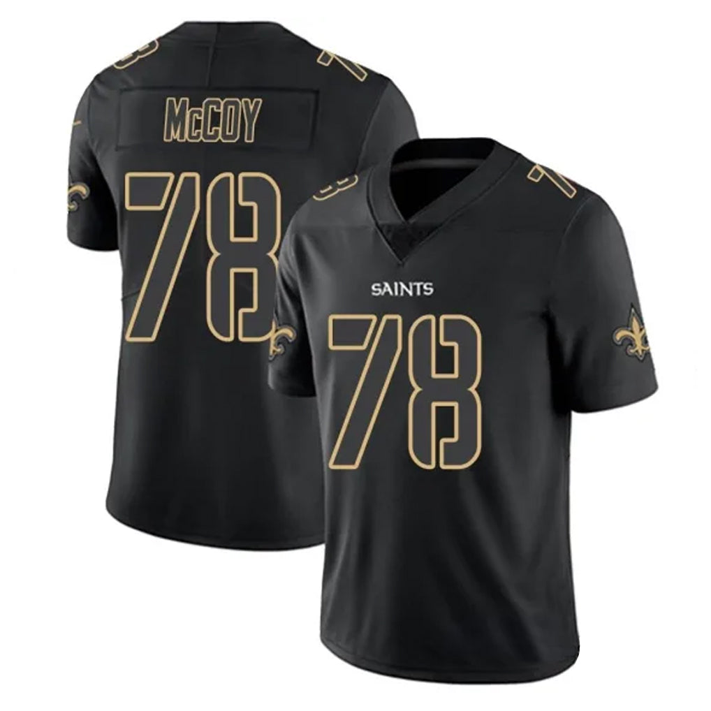 Tlead NO.Saints #78 Erik McCoy Player Black Impact Limited Home Game Stitched Jerseys