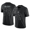 Tlead NO.Saints #78 Erik McCoy Player Black Limited Reflective Home Game Stitched Jerseys