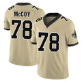 Tlead NO.Saints #78 Erik McCoy Player Gold Limited Vapor F.U.S.E. Home Game Stitched Jerseys