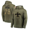 Tlead NO.Saints #78 Erik McCoy Player Olive Salute to Service Pullover Hoodies Home Game Stitched Jerseys