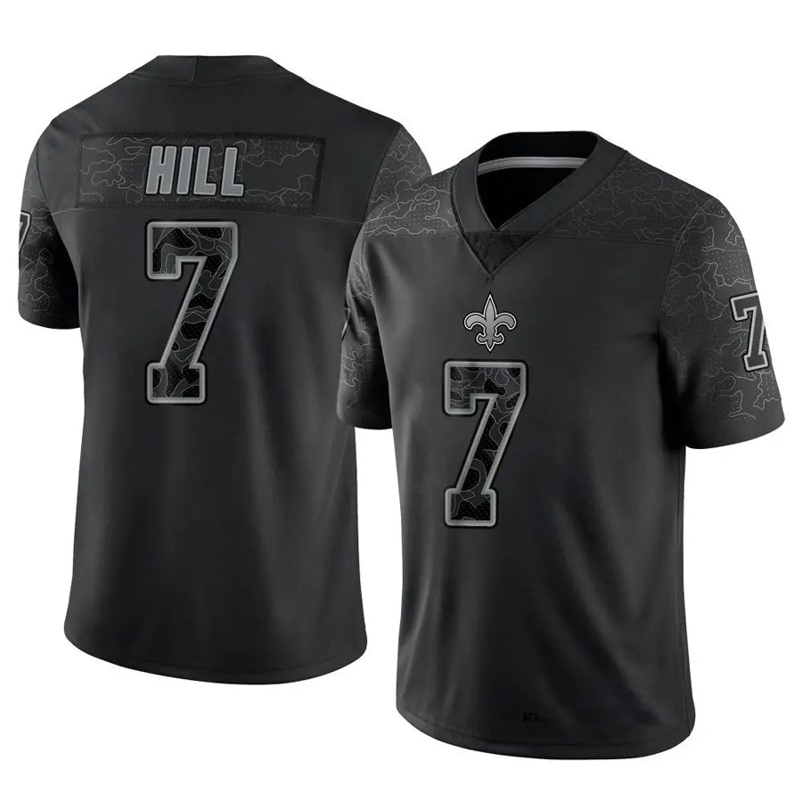 Tlead NO.Saints #7 Taysom Hill Player Black RFLCTV Limited Stitched Jerseys