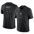 Tlead NO.Saints #7 Taysom Hill Player Black RFLCTV Limited Stitched Jerseys