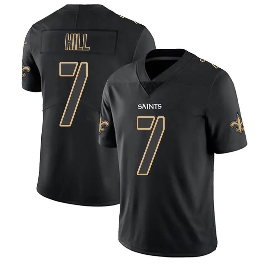 Tlead NO.Saints #7 Taysom Hill Player Limited Black Impact Stitched Jerseys