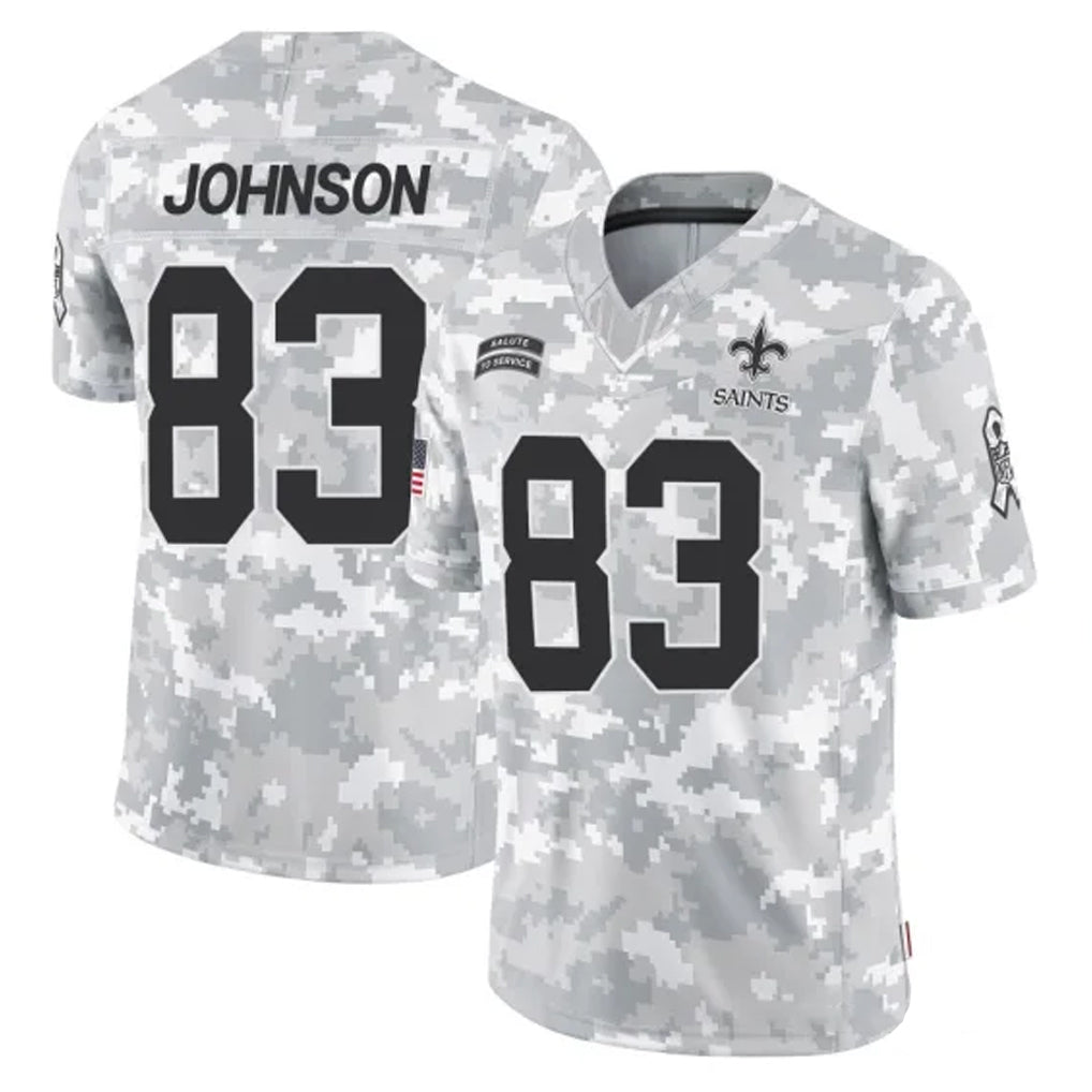 Tlead NO.Saints #83 Juwan Johnson Player Arctic Camo Salute To Service Limited Game Stitched Jerseys