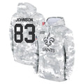 Tlead NO.Saints #83 Juwan Johnson Player Arctic Camo Salute to Service Pullover Hoodies Limited Game Stitched Jerseys