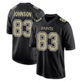 Tlead NO.Saints #83 Juwan Johnson Player Black Carbon Fashion Home Game Stitched Jerseys