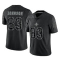 Tlead NO.Saints #83 Juwan Johnson Player Black Limited Reflective Home Game Stitched Jerseys