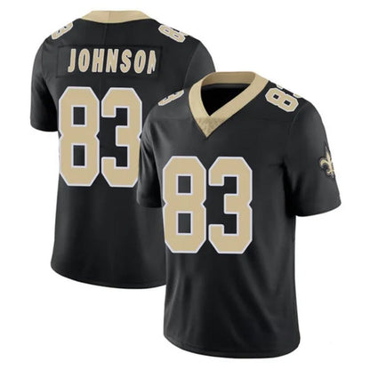 Tlead NO.Saints #83 Juwan Johnson Player Black Limited Vapor Untouchable Home Game Stitched Jerseys