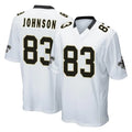 Tlead NO.Saints #83 Juwan Johnson Player White Home Game Stitched Jerseys