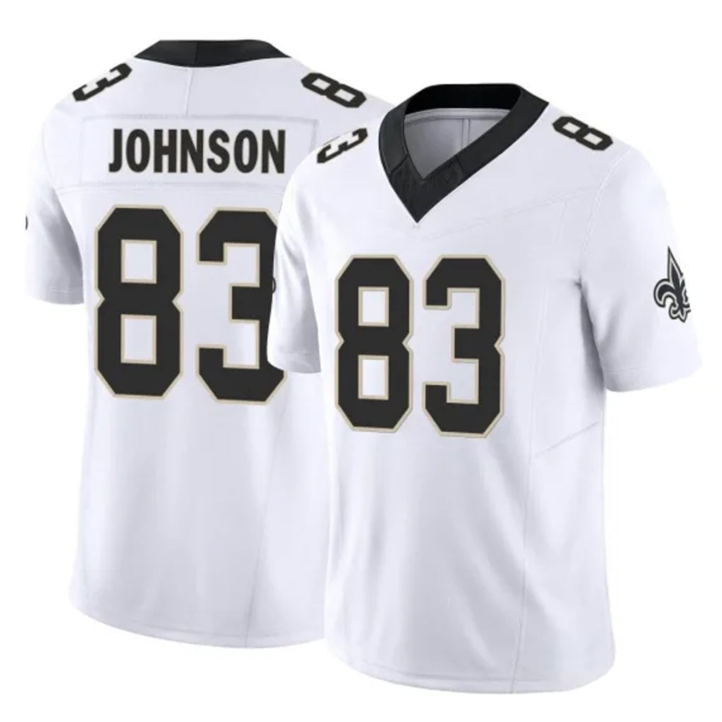 Tlead NO.Saints #83 Juwan Johnson Player White Limited Vapor F.U.S.E. Home Game Stitched Jerseys