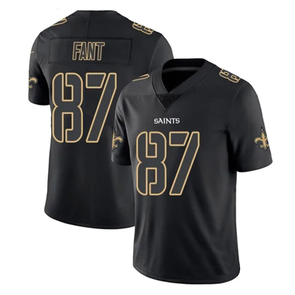 Tlead NO.Saints #87 Noah Fant Player Black Impact Limited Home Game Stitched Jerseys