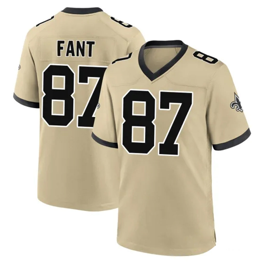 Tlead NO.Saints #87 Noah Fant Player Gold Home Game Stitched Jerseys