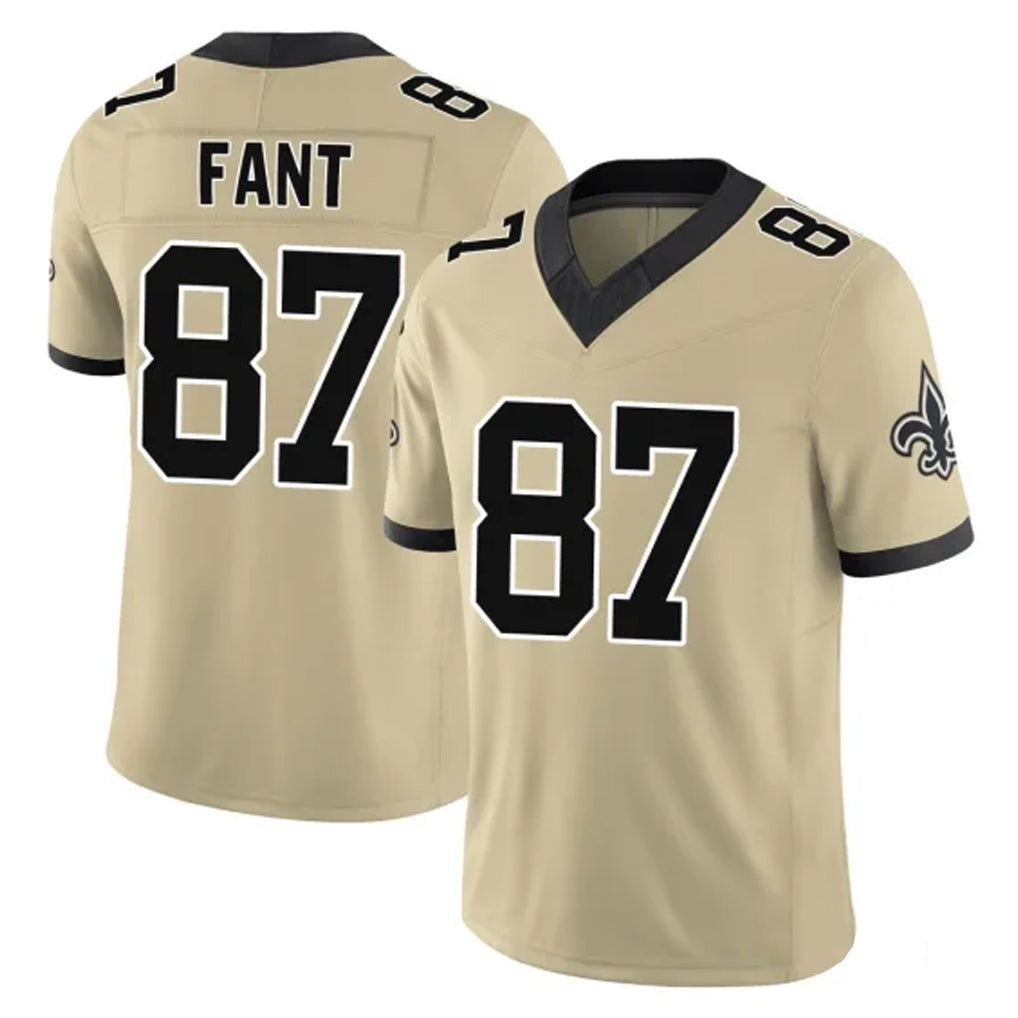 Tlead NO.Saints #87 Noah Fant Player Gold Limited Vapor F.U.S.E. Home Game Stitched Jerseys