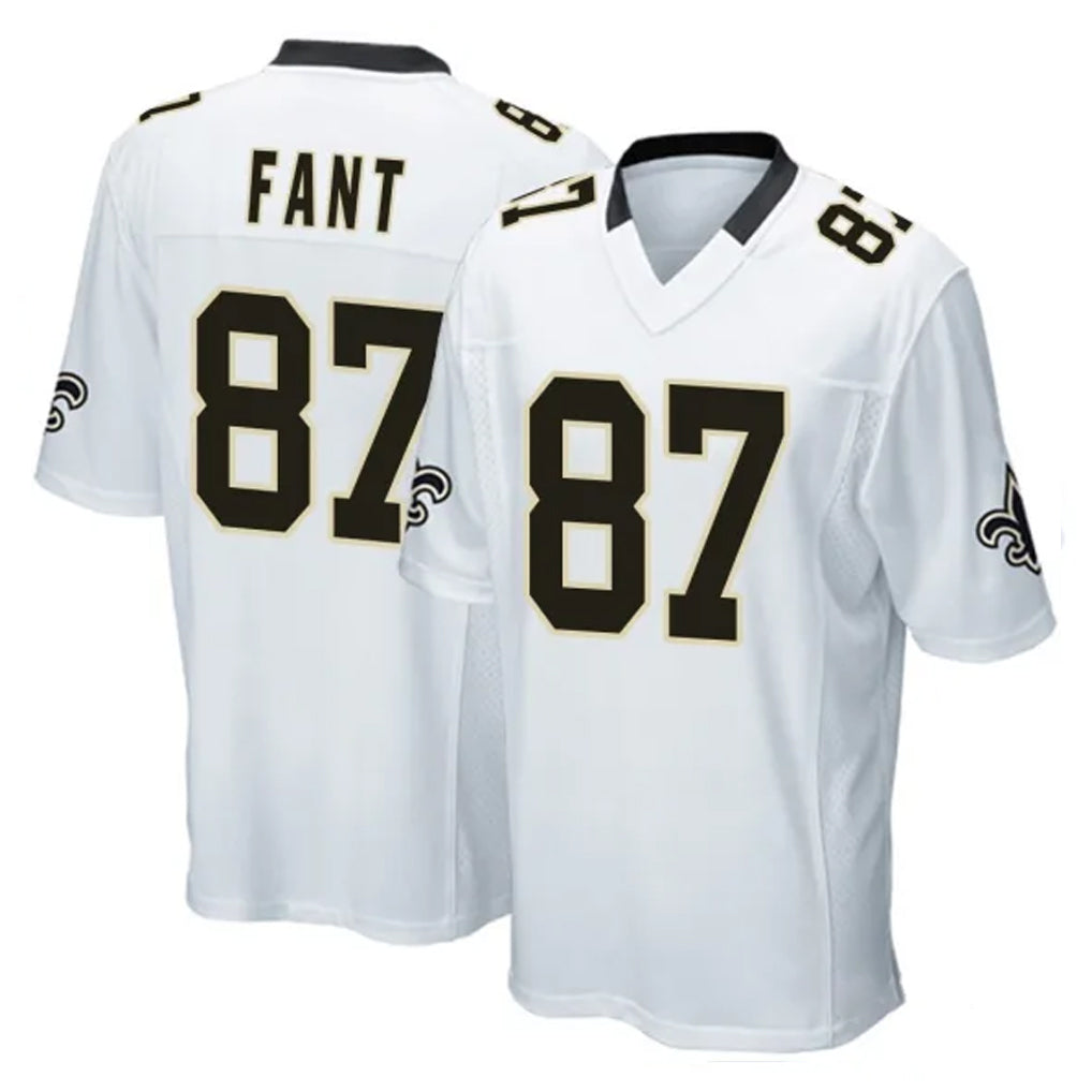 Tlead NO.Saints #87 Noah Fant Player White Home Game Stitched Jerseys