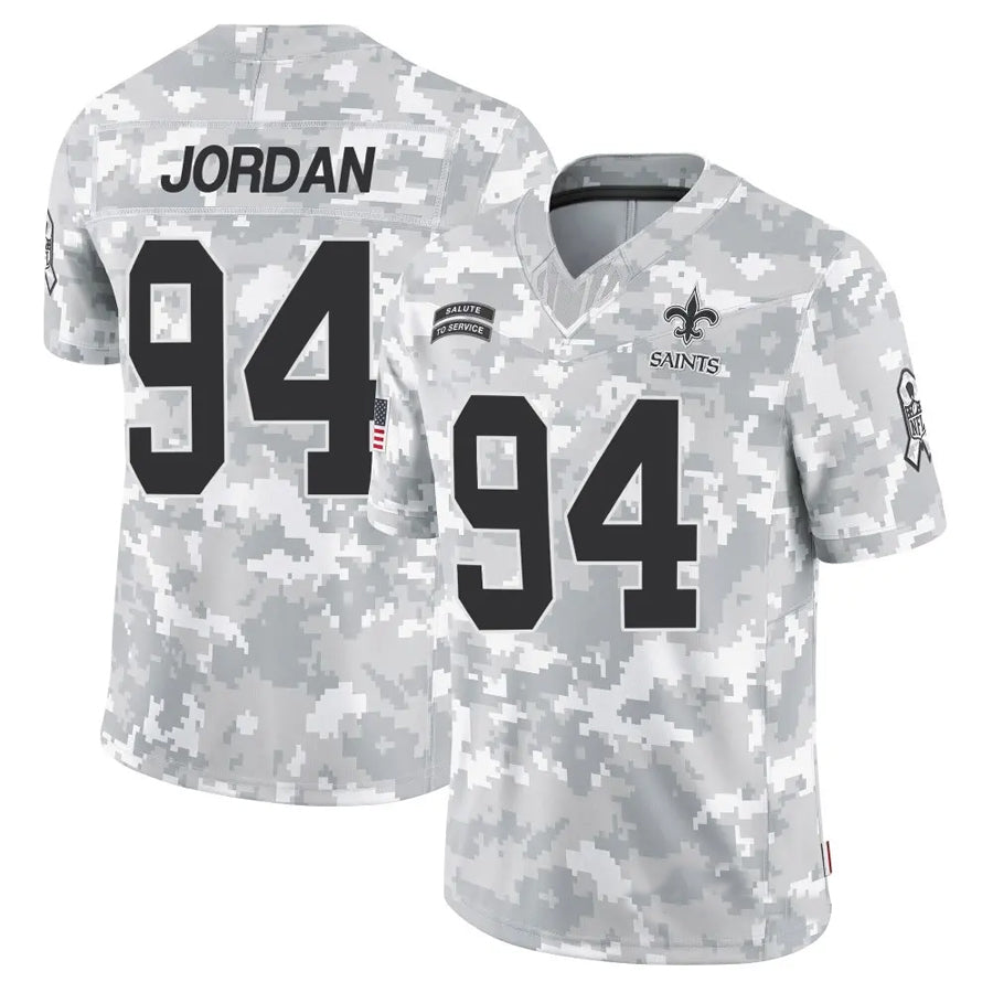 Tlead NO.Saints #94 Cameron Jordan Player Arctic Camo Salute to Service Limited Stitched Jerseys
