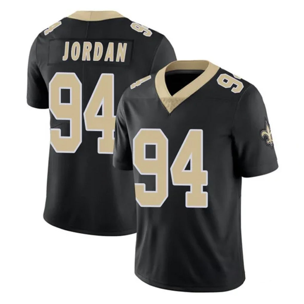Tlead NO.Saints #94 Cameron Jordan Player Black Limited Vapor Untouchable Home Game Stitched Jerseys