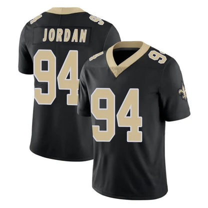 Tlead NO.Saints #94 Cameron Jordan Player Black Limited Vapor Untouchable Home Game Stitched Jerseys