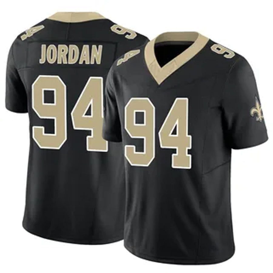 Tlead NO.Saints #94 Cameron Jordan Player Black Vapor F.U.S.E. Limited Stitched Jerseys