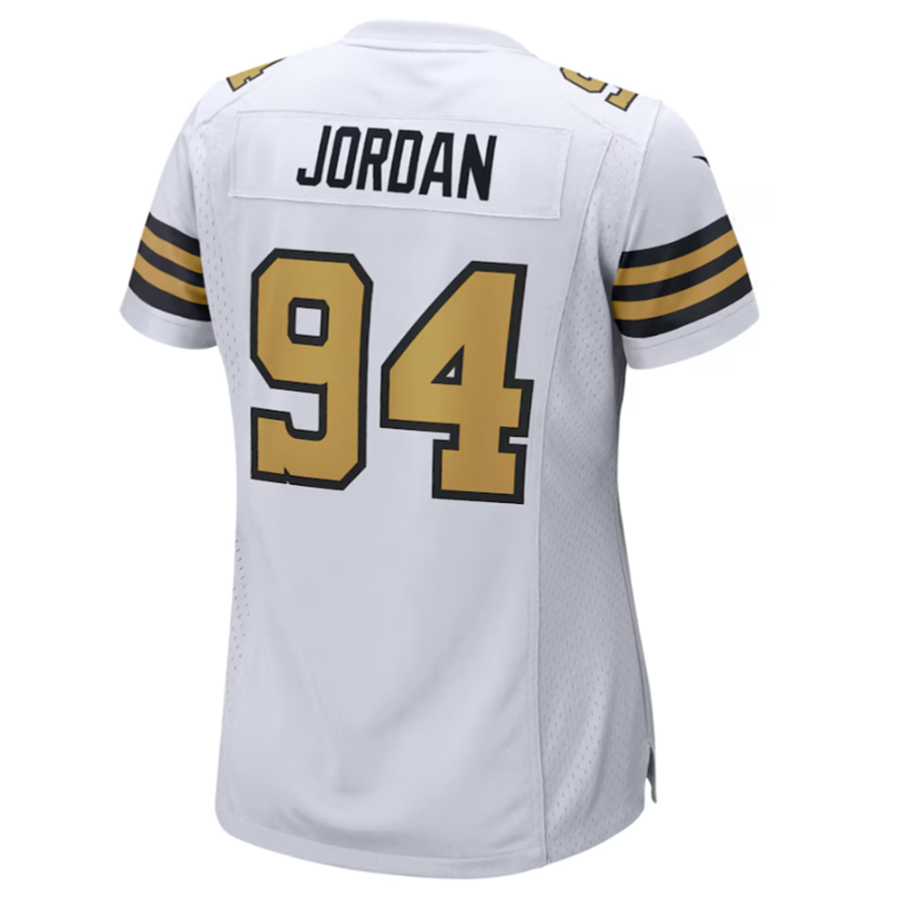 Tlead NO.Saints #94 Cameron Jordan White Elite Player Stitched American Stitched Jersey