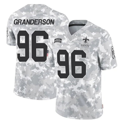 Tlead NO.Saints #96 Carl Granderson Player Arctic Camo Salute To Service Limited Game Stitched Jerseys