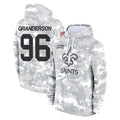 Tlead NO.Saints #96 Carl Granderson Player Arctic Camo Salute to Service Pullover Hoodies Limited Game Stitched Jerseys