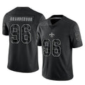 Tlead NO.Saints #96 Carl Granderson Player Black Limited Reflective Home Game Stitched Jerseys