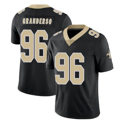 Tlead NO.Saints #96 Carl Granderson Player Black Limited Vapor Untouchable Home Game Stitched Jerseys
