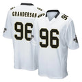 Tlead NO.Saints #96 Carl Granderson Player White Home Game Stitched Jerseys