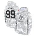 Tlead NO.Saints #99 Chase Young Player Arctic Camo Salute to Service Pullover Hoodies Limited Game Stitched Jerseys