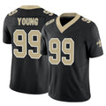Tlead NO.Saints #99 Chase Young Player Black Limited Vapor F.U.S.E. Home Game Stitched Jerseys