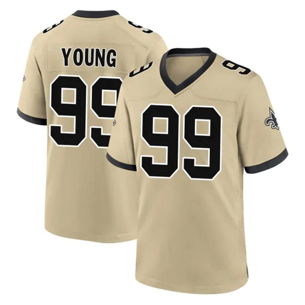 Tlead NO.Saints #99 Chase Young Player Gold Home Game Stitched Jerseys