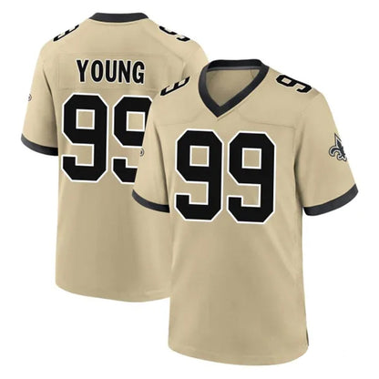 Tlead NO.Saints #99 Chase Young Player Gold Home Game Stitched Jerseys
