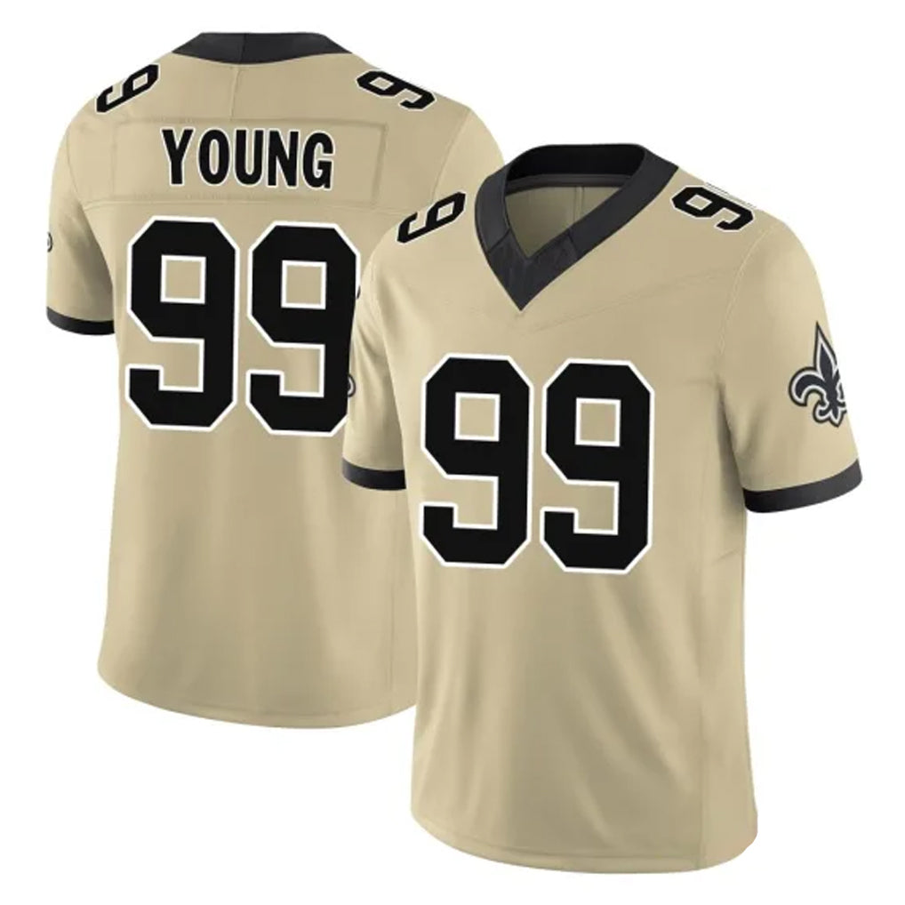 Tlead NO.Saints #99 Chase Young Player Gold Limited Vapor F.U.S.E. Home Game Stitched Jerseys