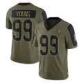 Tlead NO.Saints #99 Chase Young Player Olive Salute To Service Limited Game Stitched Jerseys