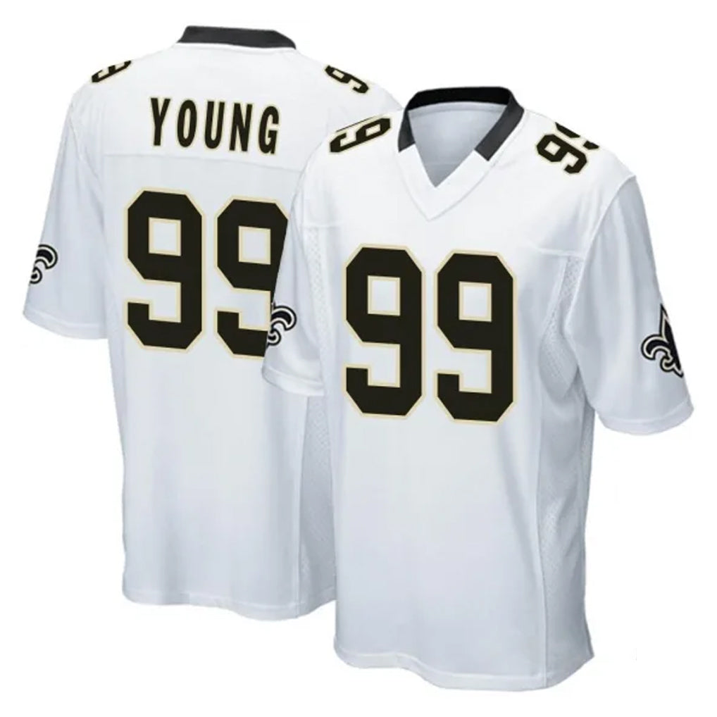 Tlead NO.Saints #99 Chase Young Player White Home Game Stitched Jerseys