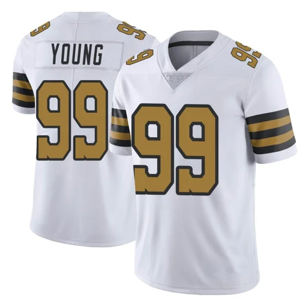 Tlead NO.Saints #99 Chase Young Player White Limited Color Rush Home Game Stitched Jerseys