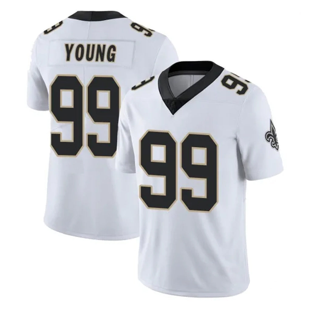Tlead NO.Saints #99 Chase Young Player White Limited Vapor Untouchable Home Game Stitched Jerseys