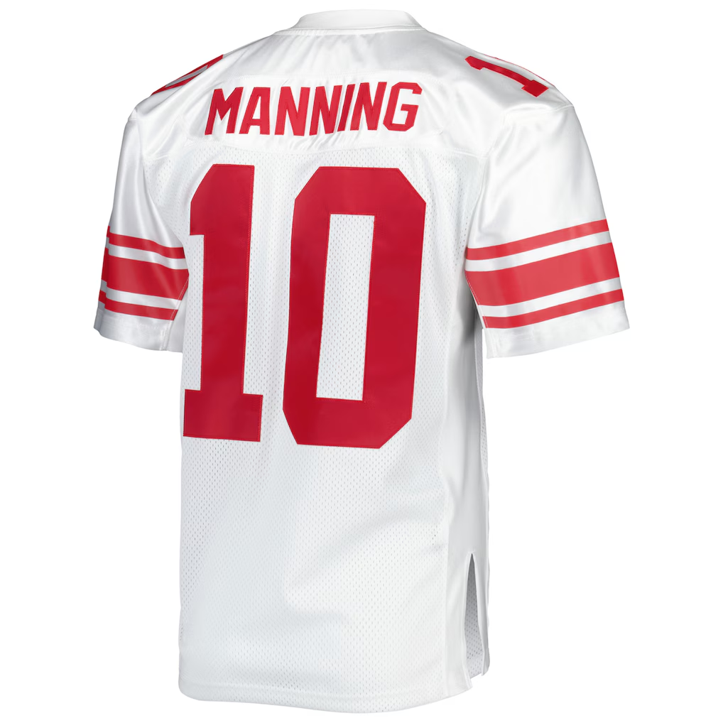 Tlead NY.Giants 2007 #10 Eli Manning Mitchell & Ness White Authentic Throwback Retired Player Stitched Puhic Jersey