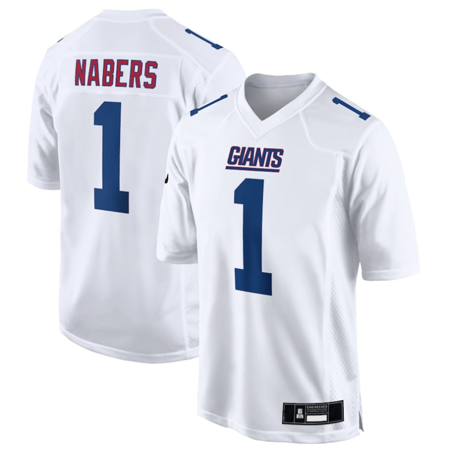 Tlead NY. Giants Tundra #1 Malik Nabers Player White Fashion Stitched Jerseys