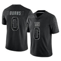 Tlead NY.Giants #0 Brian Burns Player Black Limited Reflective Home Game Stitched Jerseys
