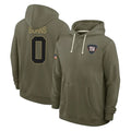 Tlead NY.Giants #0 Brian Burns Player Olive Salute to Service Pullover Hoodies Limited Stitched Jerseys