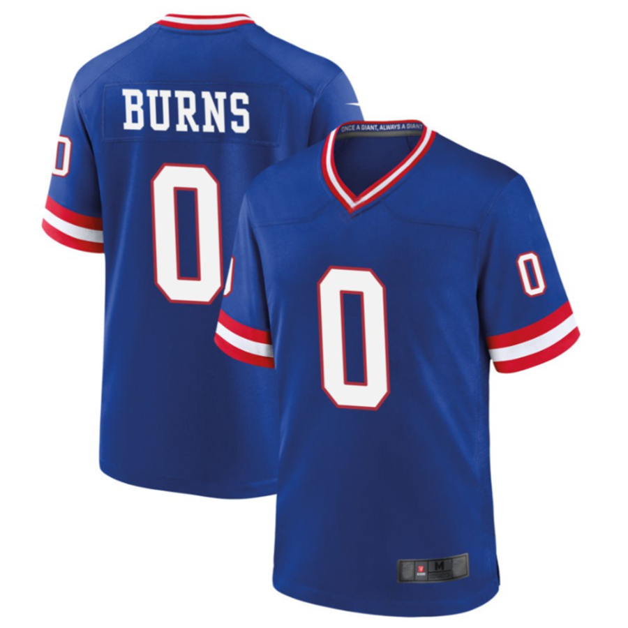 Tlead NY.Giants #0 Brian Burns Royal Classic Game Player Jersey American Stitched Jerseys
