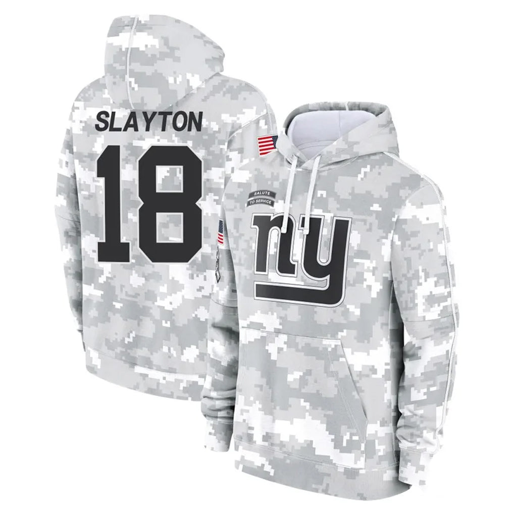 Tlead NY.Giants #18 Darius Slayton Player Arctic Camo Salute to Service Pullover Hoodies Limited Game Stitched Jerseys