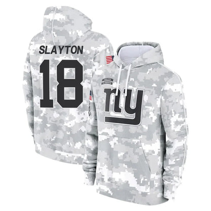 Tlead NY.Giants #18 Darius Slayton Player Arctic Camo Salute to Service Pullover Hoodies Limited Game Stitched Jerseys